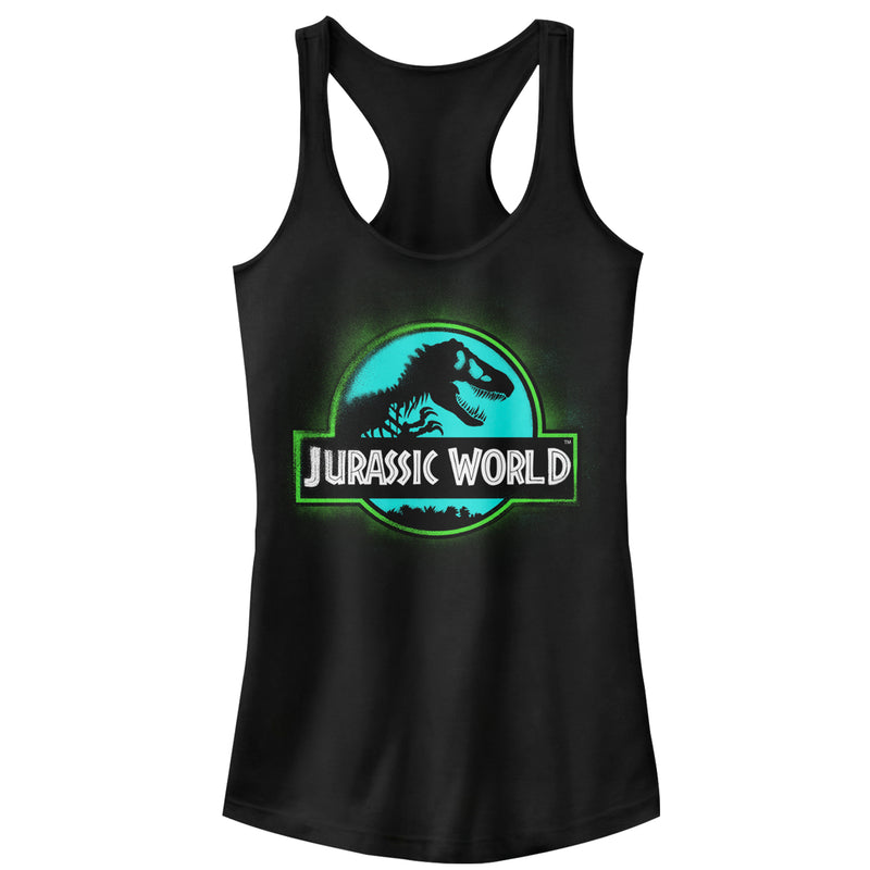 Junior's Jurassic World: Fallen Kingdom T. Rex Spray Paint Logo Racerback Tank Top