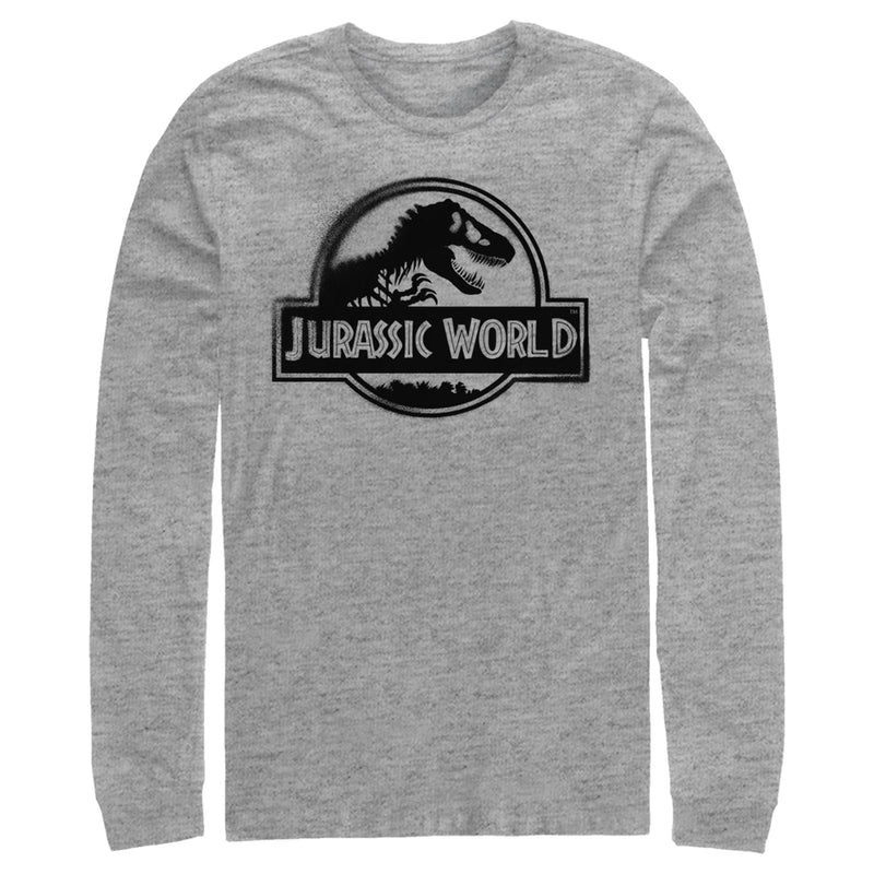 Men's Jurassic World Spray Paint Print Logo Long Sleeve Shirt