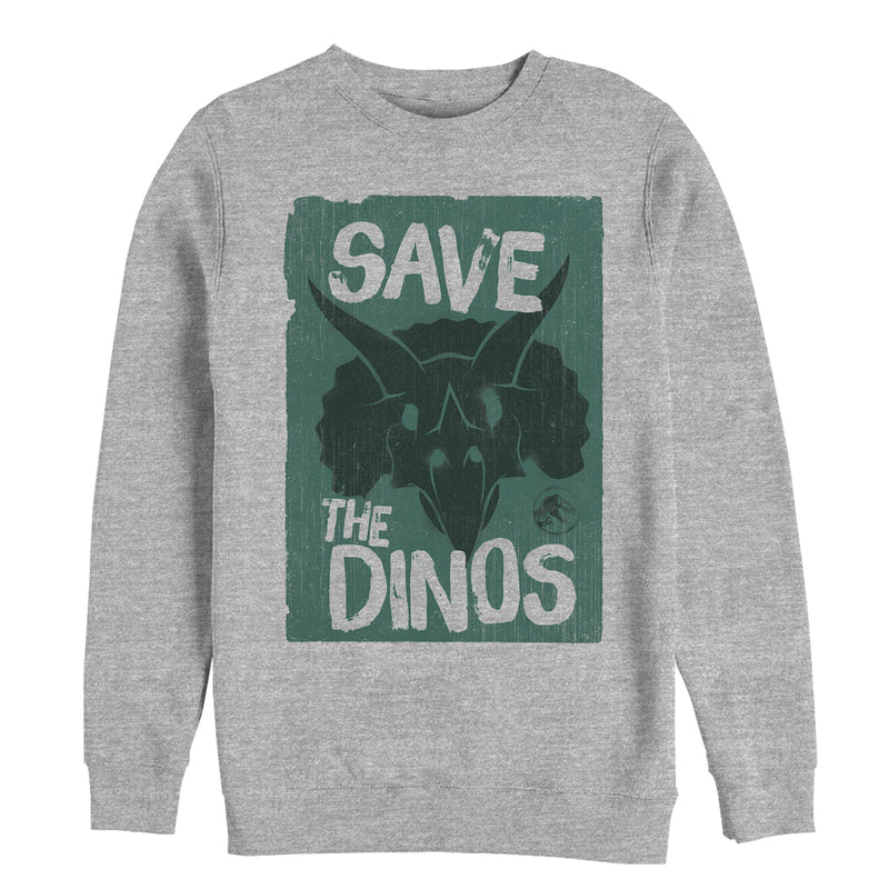 Men's Jurassic World: Fallen Kingdom Save the Dinos Cartoon Sweatshirt