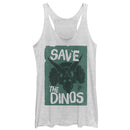 Women's Jurassic World: Fallen Kingdom Save the Dinos Cartoon Racerback Tank Top