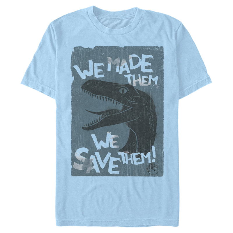 Men's Jurassic World We Made Them We Save Them T-Shirt