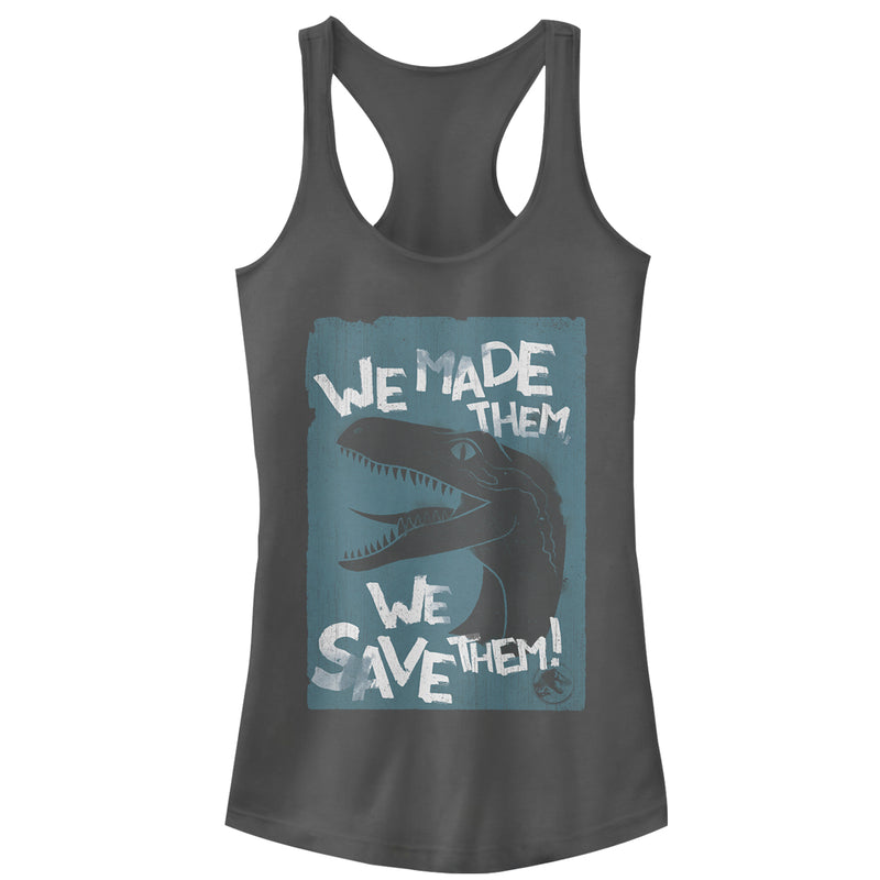 Junior's Jurassic World: Fallen Kingdom We Save Them Racerback Tank Top