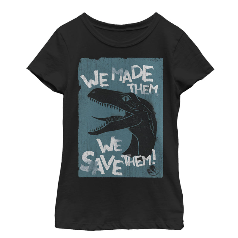 Girl's Jurassic World: Fallen Kingdom We Save Them T-Shirt