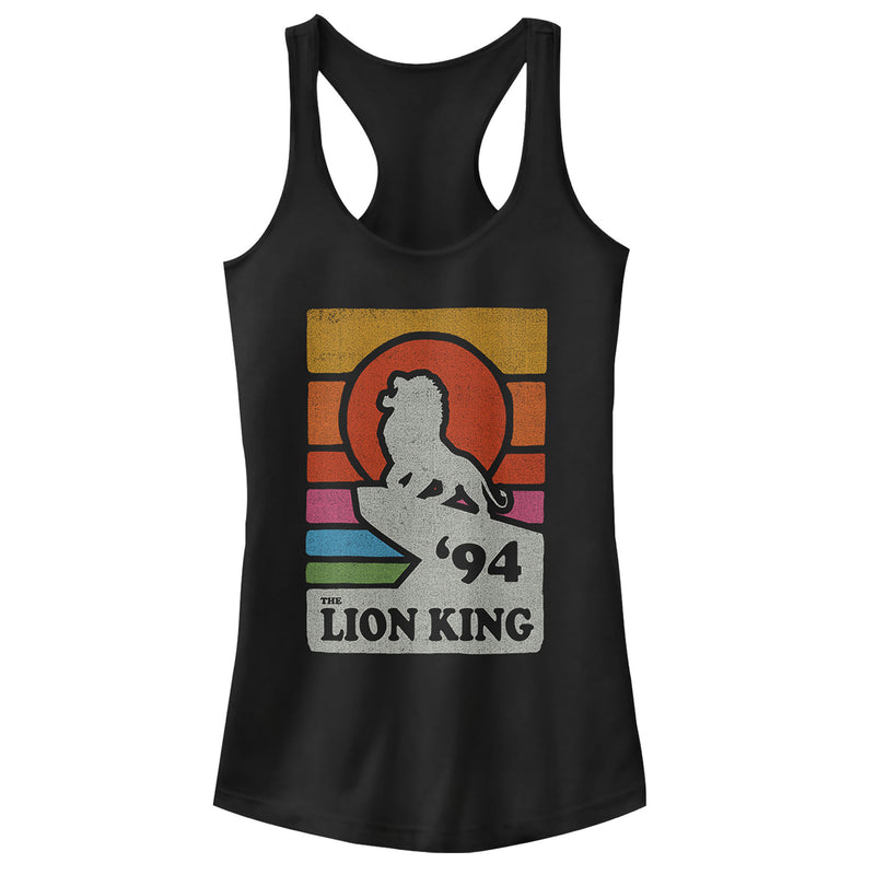 Junior's Lion King Retro Rainbow '94 Silhouette Racerback Tank Top