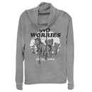 Junior's Lion King No Worries Cartoon Cowl Neck Sweatshirt