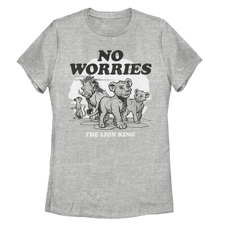 Women's Lion King No Worries Cartoon T-Shirt