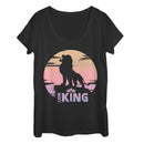 Women's Lion King Sunset Pride Rock Pose Scoop Neck