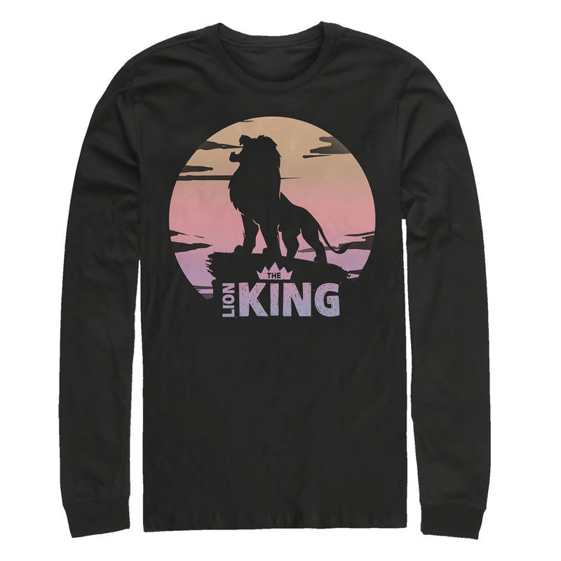 Men's Lion King Sunset Pride Rock Pose Long Sleeve Shirt