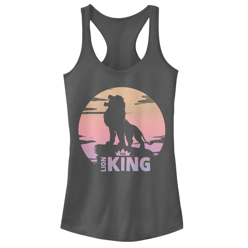 Junior's Lion King Sunset Pride Rock Pose Racerback Tank Top