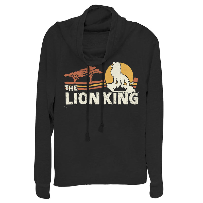 Junior's Lion King Classic Pride Lands Cowl Neck Sweatshirt