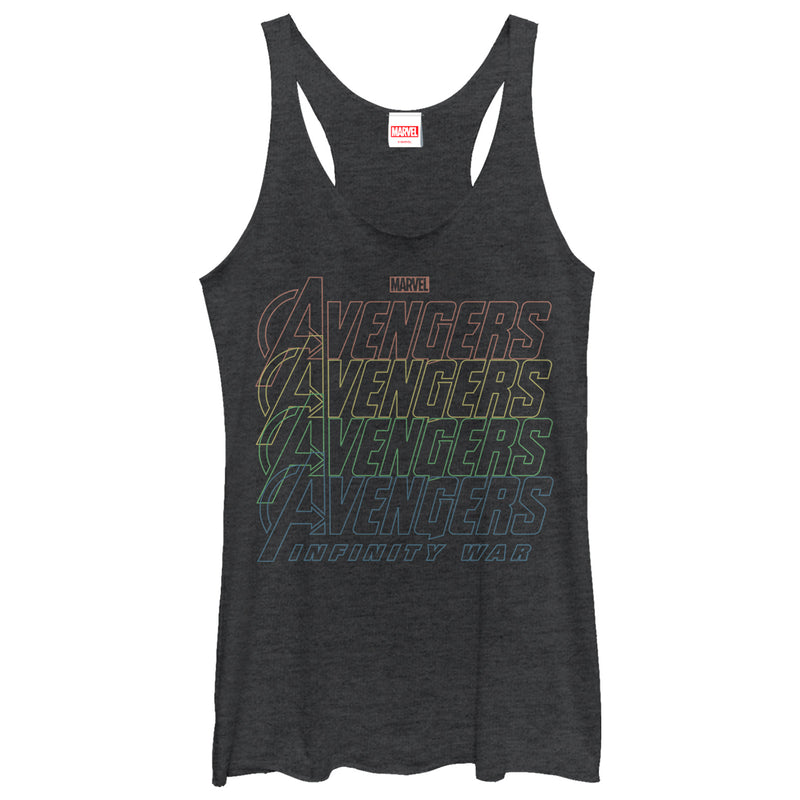 Women's Marvel Avengers: Avengers: Infinity War Rainbow Logo Racerback Tank Top