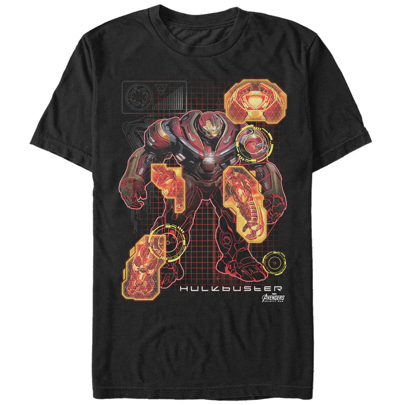 Men's Marvel Avengers: Infinity War Hulkbuster Schematic T-Shirt