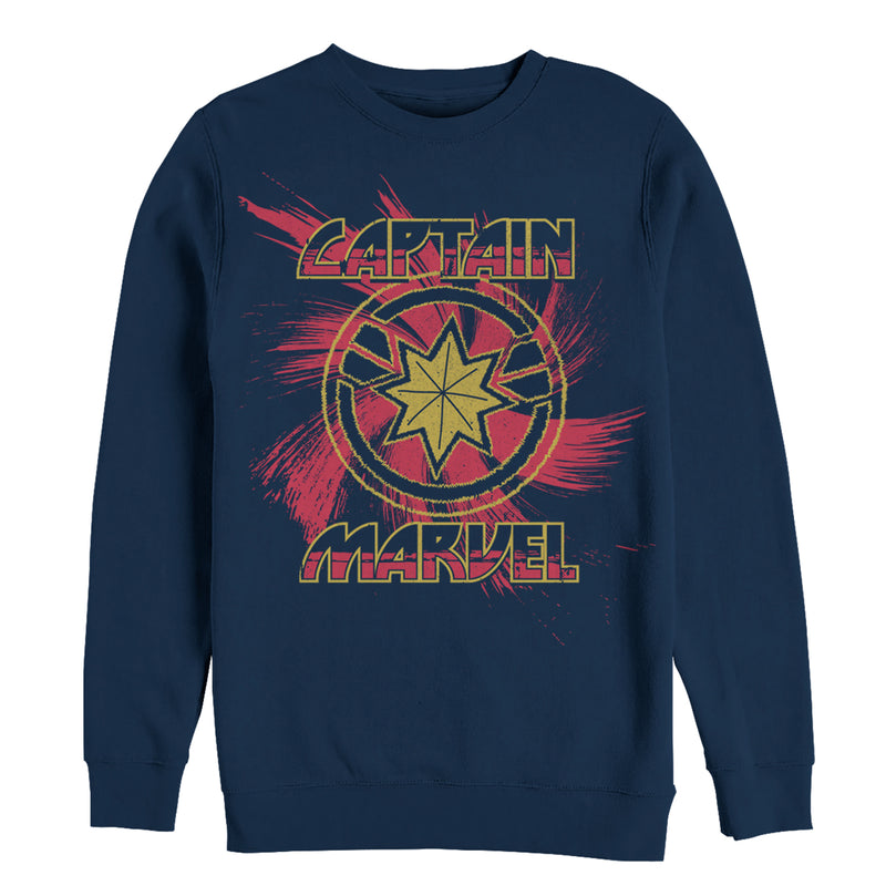 Men's Marvel Captain Marvel Star Symbol Swirl Sweatshirt