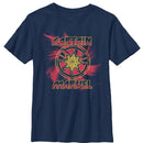 Boy's Marvel Captain Marvel Star Symbol Swirl T-Shirt