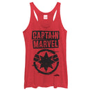 Women's Marvel Captain Marvel Grayscale Star Symbol Racerback Tank Top