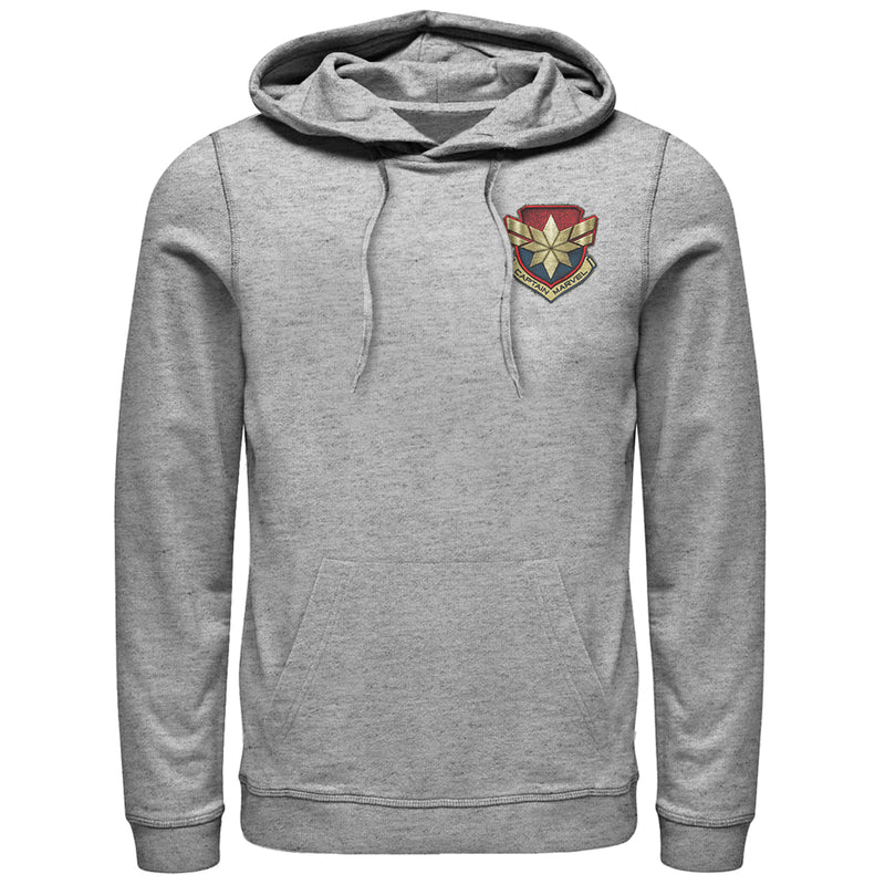 Men's Marvel Captain Marvel Star Symbol Woven Print Pull Over Hoodie