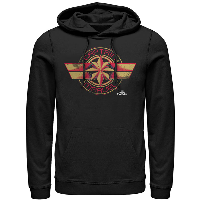 Men's Marvel Captain Marvel Retro Star Emblem Pull Over Hoodie