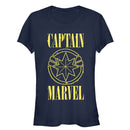 Junior's Marvel Captain Marvel Stained Star Symbol T-Shirt