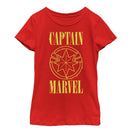 Girl's Marvel Captain Marvel Stained Star Symbol T-Shirt