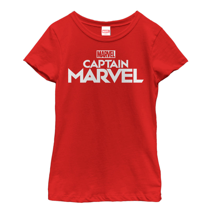 Girl's Marvel Captain Marvel Bold Logo T-Shirt