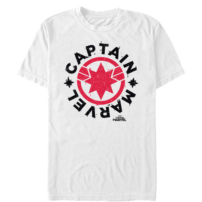 Men's Marvel Captain Marvel Star Symbol Circle T-Shirt