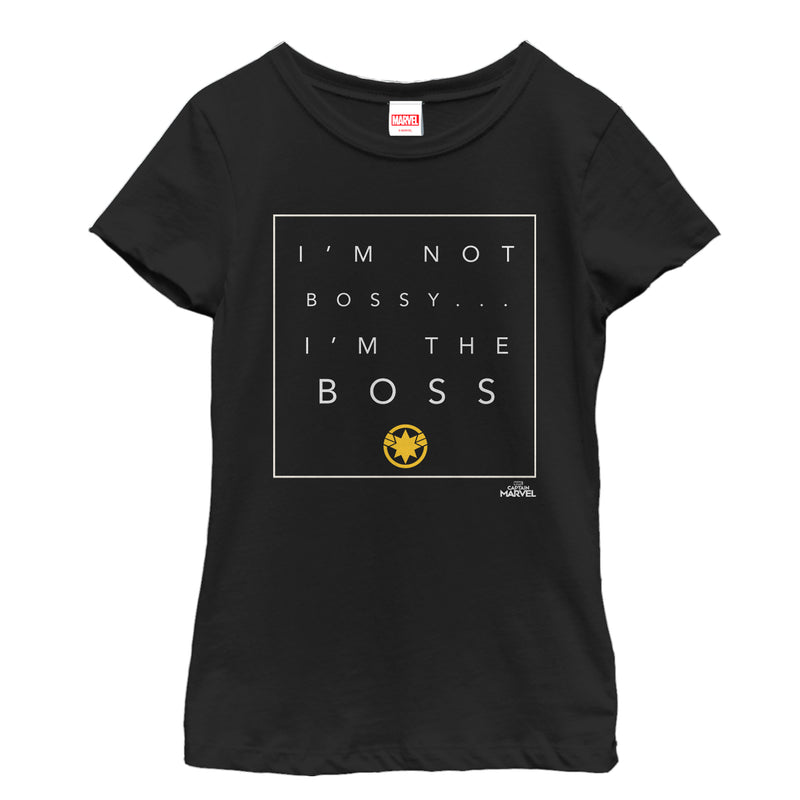 Girl's Marvel Captain Marvel I'm the Boss T-Shirt