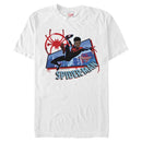 Men's Marvel Spider-Man: Into the Spider-Verse Miles Kick Above City T-Shirt