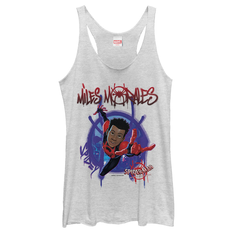 Women's Marvel Spider-Man Spiderverse Miles Morales Splat Racerback Tank Top