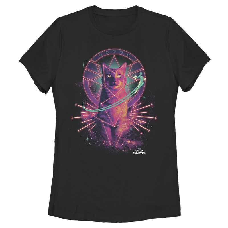 Women's Marvel Captain Marvel Galactic Goose Cat T-Shirt