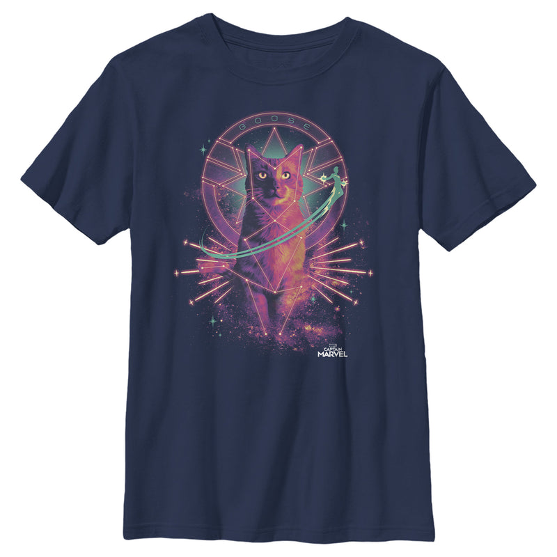 Boy's Marvel Captain Marvel Galactic Goose Cat T-Shirt