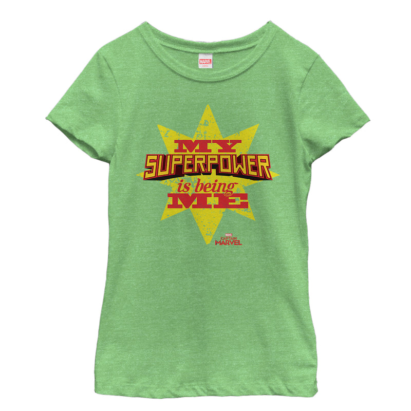 Girl's Marvel Captain Marvel Superpower is Me T-Shirt