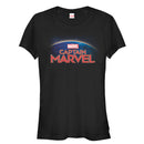 Junior's Marvel Captain Marvel Horizon Logo T-Shirt