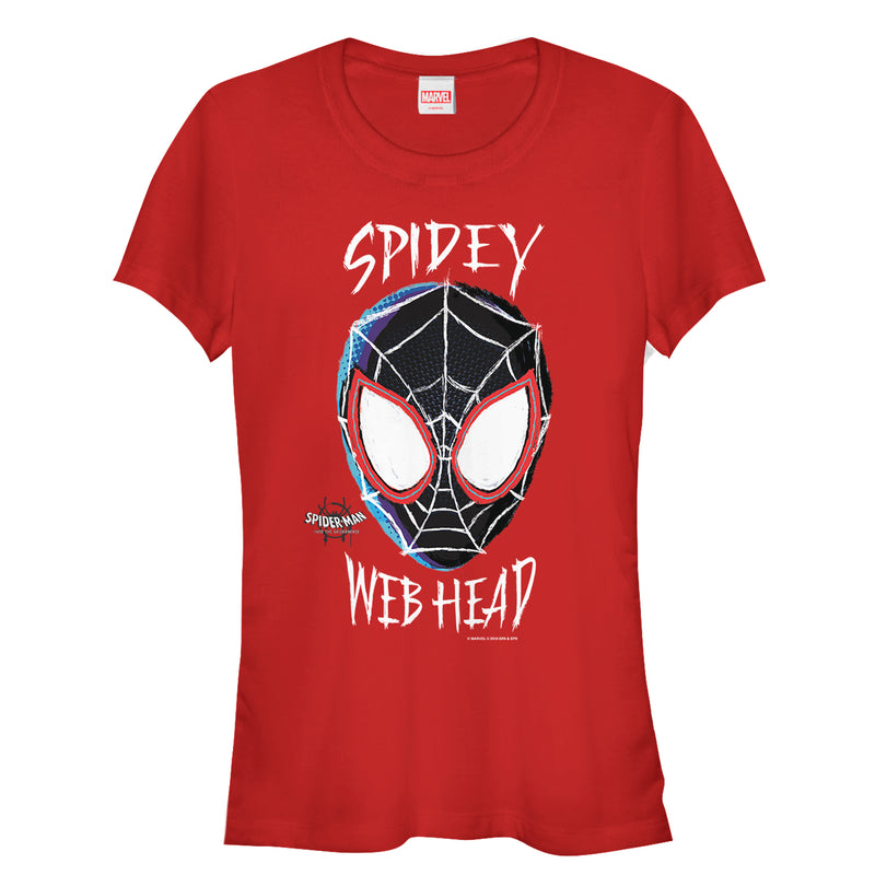 Junior's Marvel Spider-Man: Into the Spider-Verse Web Head T-Shirt
