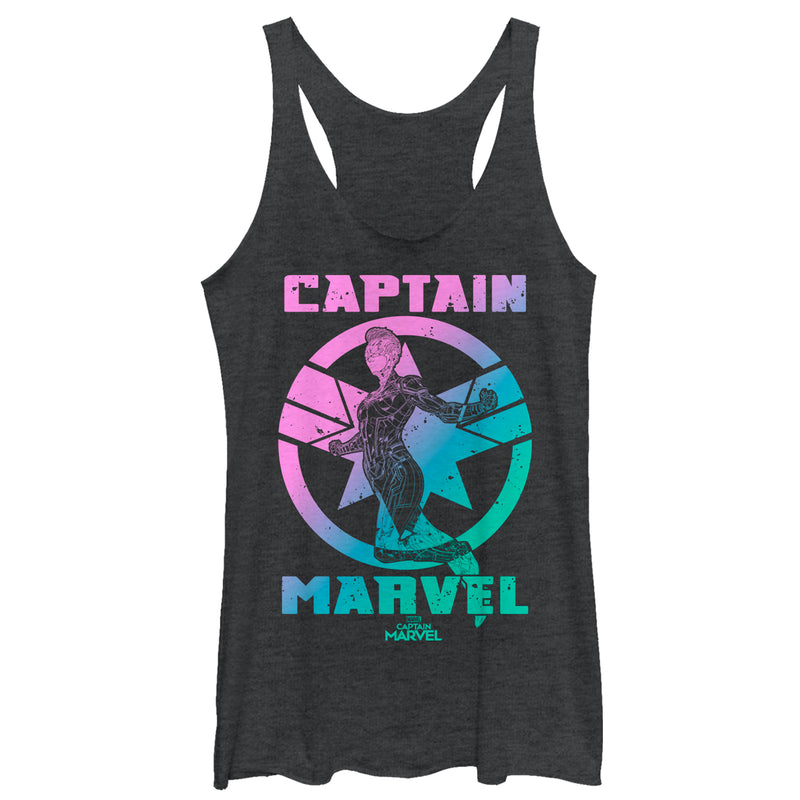 Women's Marvel Captain Marvel Kree Rainbow Racerback Tank Top