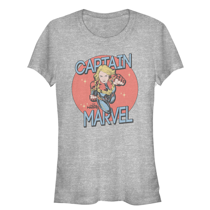 Junior's Marvel Captain Marvel Vintage Star Circle T-Shirt