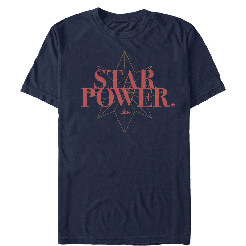 Men's Marvel Captain Marvel Star Power Text T-Shirt