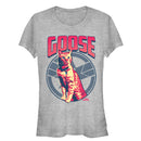 Junior's Marvel Captain Marvel Goose Cat Badge T-Shirt