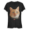 Junior's Marvel Captain Marvel Goose Cat Portrait T-Shirt