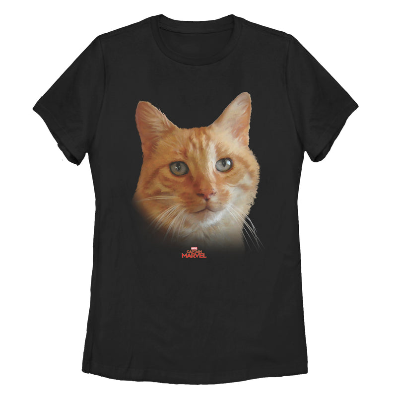 Women's Marvel Captain Marvel Goose Cat Portrait T-Shirt