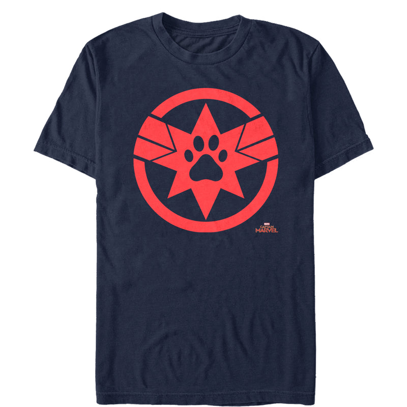 Men's Marvel Captain Marvel Goose Paw Star Symbol T-Shirt