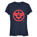Junior's Marvel Captain Marvel Goose Paw Star Symbol T-Shirt