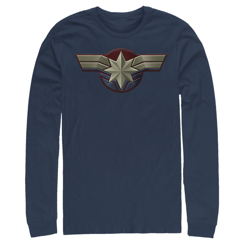 Men's Marvel Captain Marvel Simple Star Symbol Long Sleeve Shirt