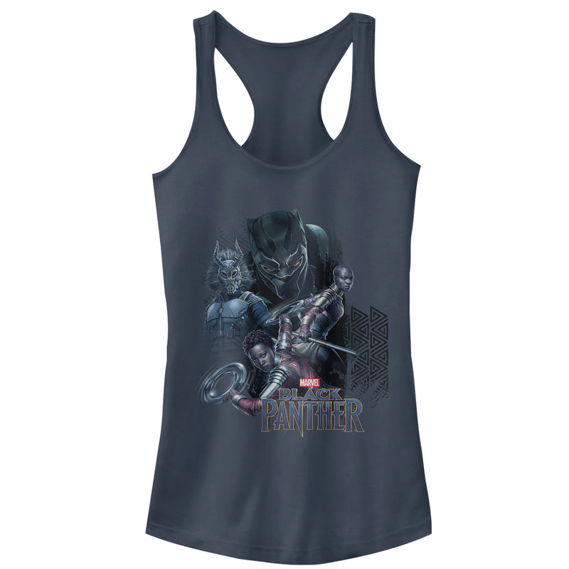 Junior's Marvel Black Panther 2018 Character View Racerback Tank Top