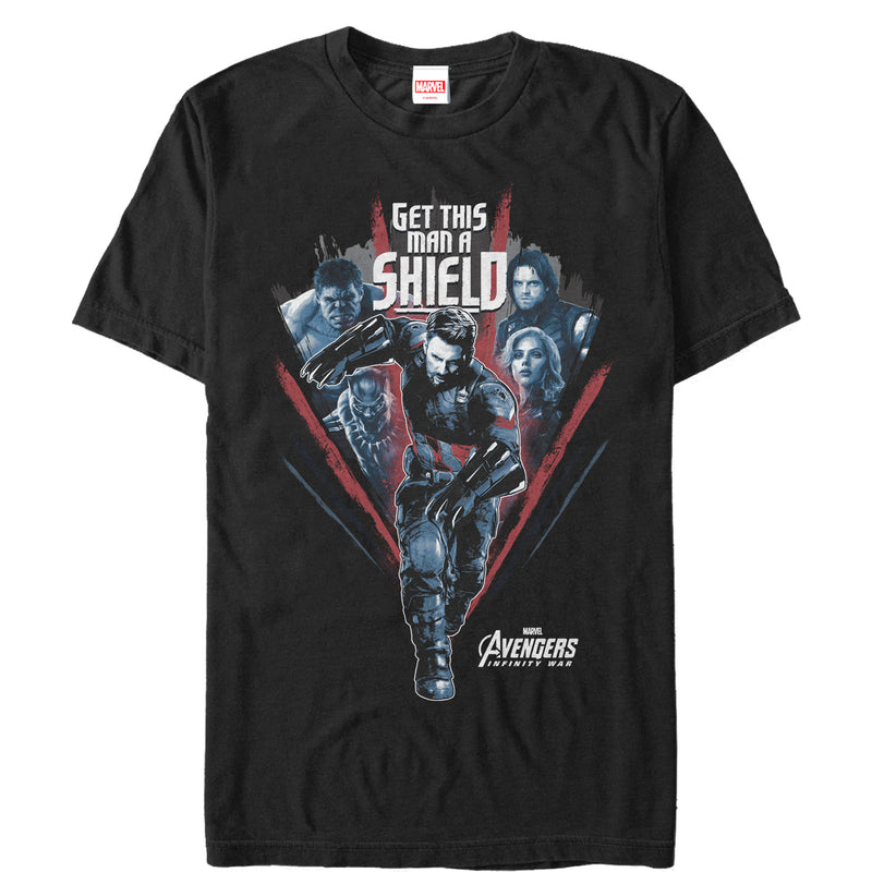 Men's Marvel Avengers: Infinity War Get Captain Shield Run T-Shirt