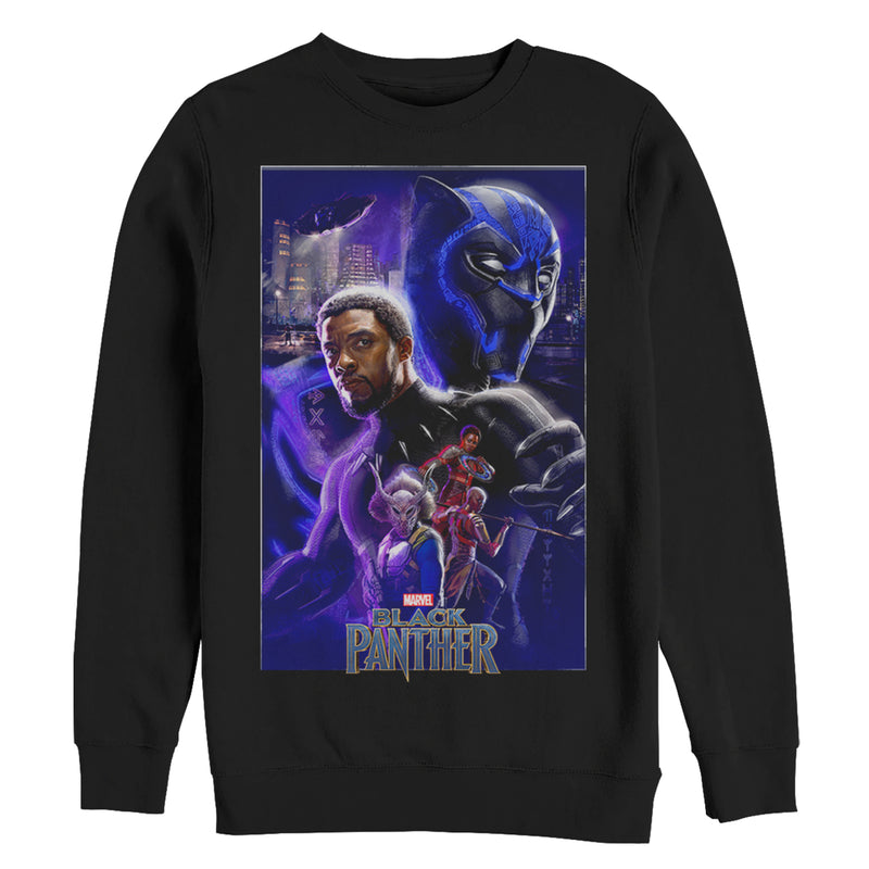 Women's Marvel Black Panther 2018 Character Collage Sweatshirt
