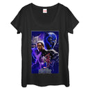 Women's Marvel Black Panther 2018 Character Collage Scoop Neck