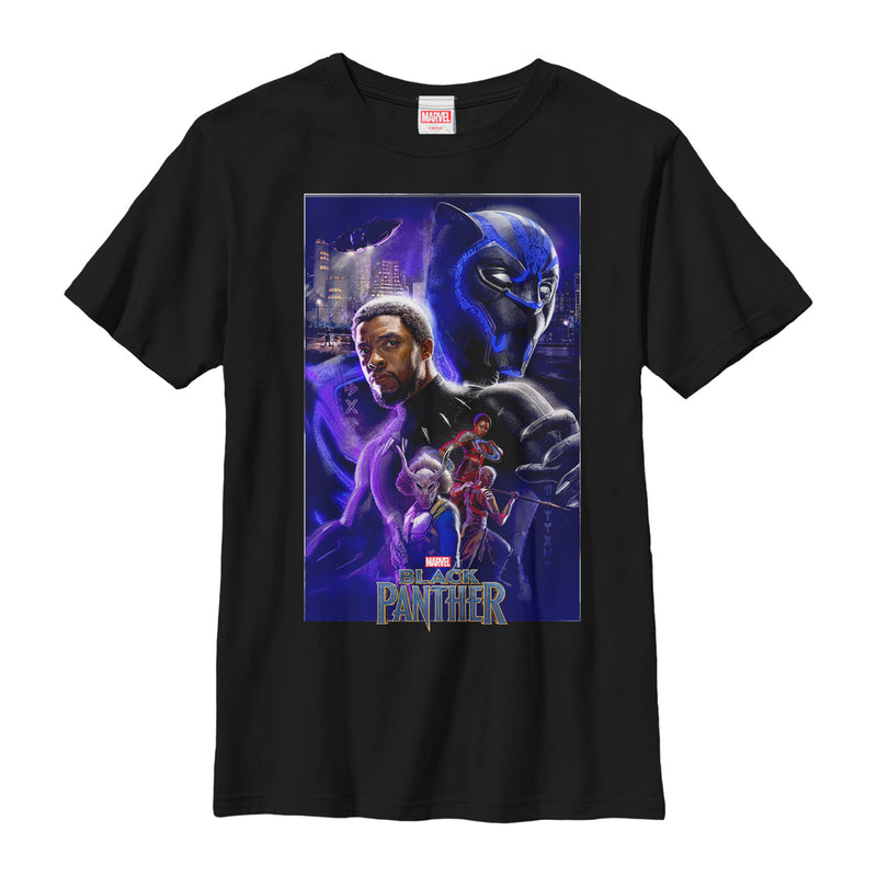 Boy's Marvel Black Panther 2018 Character Collage T-Shirt
