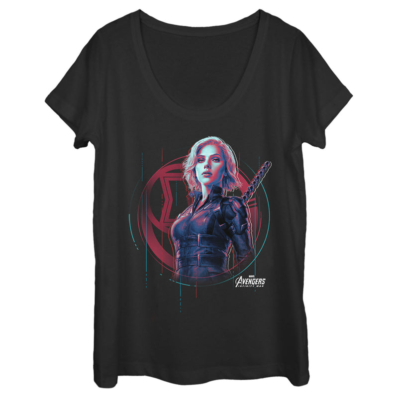 Women's Marvel Infinity War Widow Icon Tech Scoop Neck