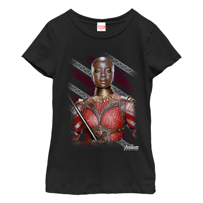 Girl's Marvel Avengers: Infinity War Okoye Stripe T-Shirt