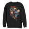 Men's Marvel Captain Marvel Flannel Patch Print Sweatshirt